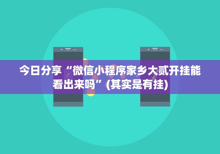 今日分享“微信小程序家乡大贰开挂能看出来吗”(其实是有挂)