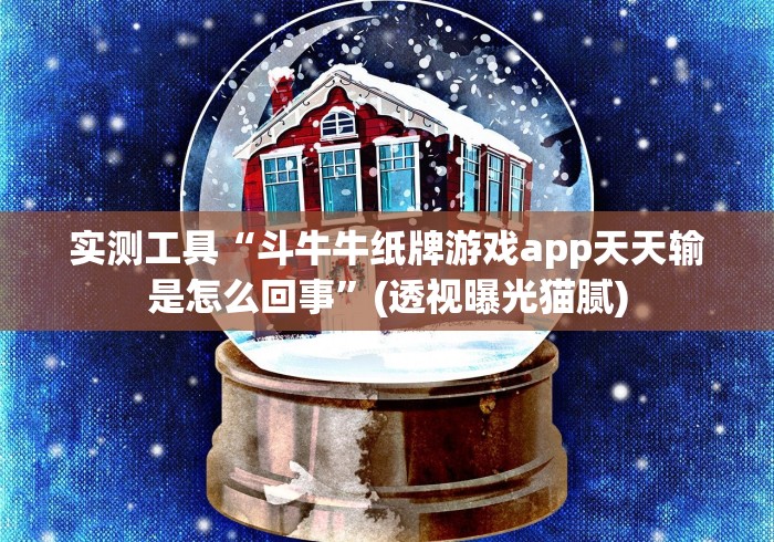 实测工具“斗牛牛纸牌游戏app天天输是怎么回事”(透视曝光猫腻)