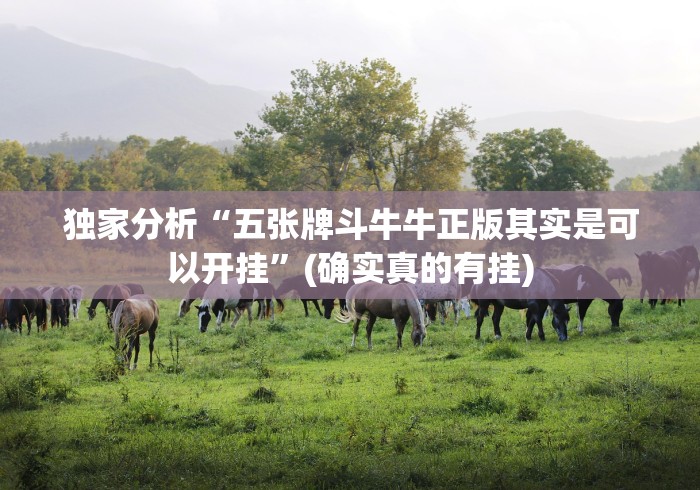 独家分析“五张牌斗牛牛正版其实是可以开挂”(确实真的有挂)