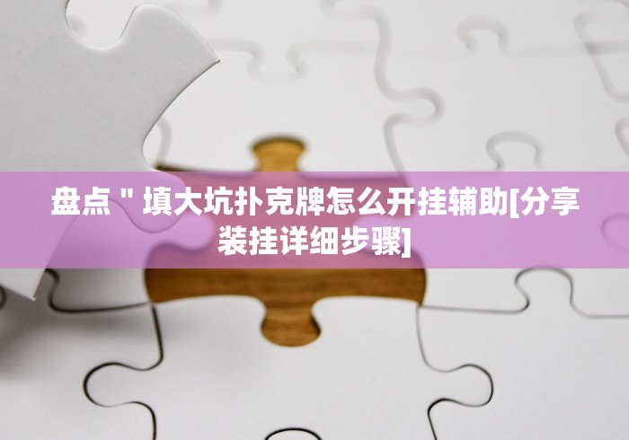 盘点＂填大坑扑克牌怎么开挂辅助[分享装挂详细步骤]