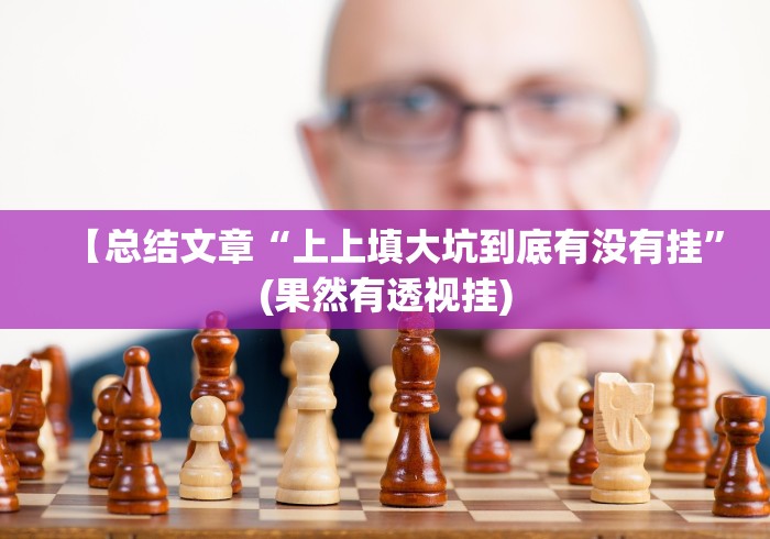 【总结文章“上上填大坑到底有没有挂”(果然有透视挂)