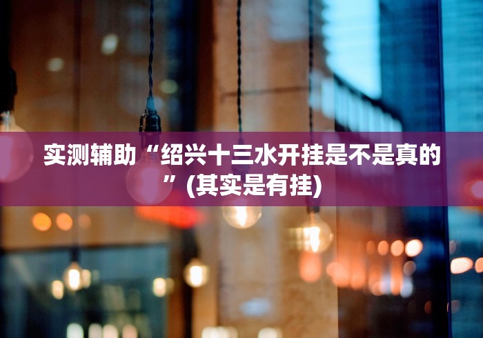 实测辅助“绍兴十三水开挂是不是真的”(其实是有挂)