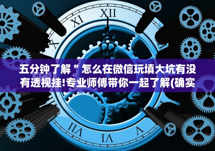 五分钟了解＂怎么在微信玩填大坑有没有透视挂!专业师傅带你一起了解(确实有挂)