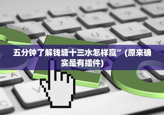 五分钟了解钱塘十三水怎样赢”(原来确实是有插件)