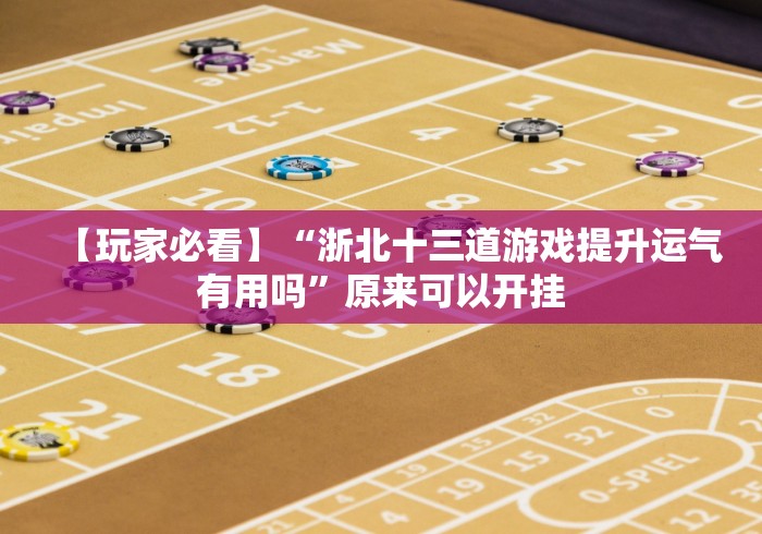 【玩家必看】“浙北十三道游戏提升运气有用吗”原来可以开挂