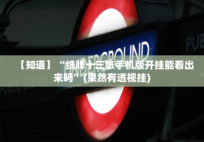 【知道】“纸牌十三张手机版开挂能看出来吗”(果然有透视挂)